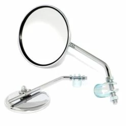 1x RETROVISEUR VELO ROND 75MM CHROME GAUCHE DROIT VINTAGE GUIDON VILLE ROUTE