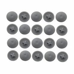20x CACHE VIS PLASTIQUE GRIS CRUCIFORME T2 POZIDRIV CAPUCHON