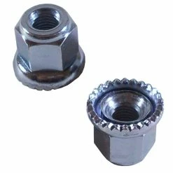 Acier Inoxydable 2x ECROU DE FIXATION AVEC RONDELLE AXE ROUE MOYEU AVANT ARRIERE 5/16" 3/8" CRANTE VELO VTT VTC VILLE ROUTE