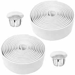 Mousse EVA 2x Guidoline De Vélo Ruban De Cintre Mousse Confort EVA Adhésif Bouchon Chromé Cycle Route Fixie Singlespeed, Blanc