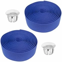 Mousse EVA 2x Guidoline De Vélo Ruban De Cintre Mousse Confort EVA Adhésif Bouchon Chromé Cycle Route Fixie Singlespeed, Bleu