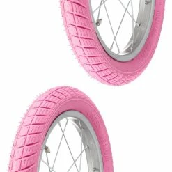 Caoutchouc 2x Pneu Rose 16 X 2.00" (50-305) Lisse ORTEM VENOM Vélo Enfant Junior Mixte Route Chemin