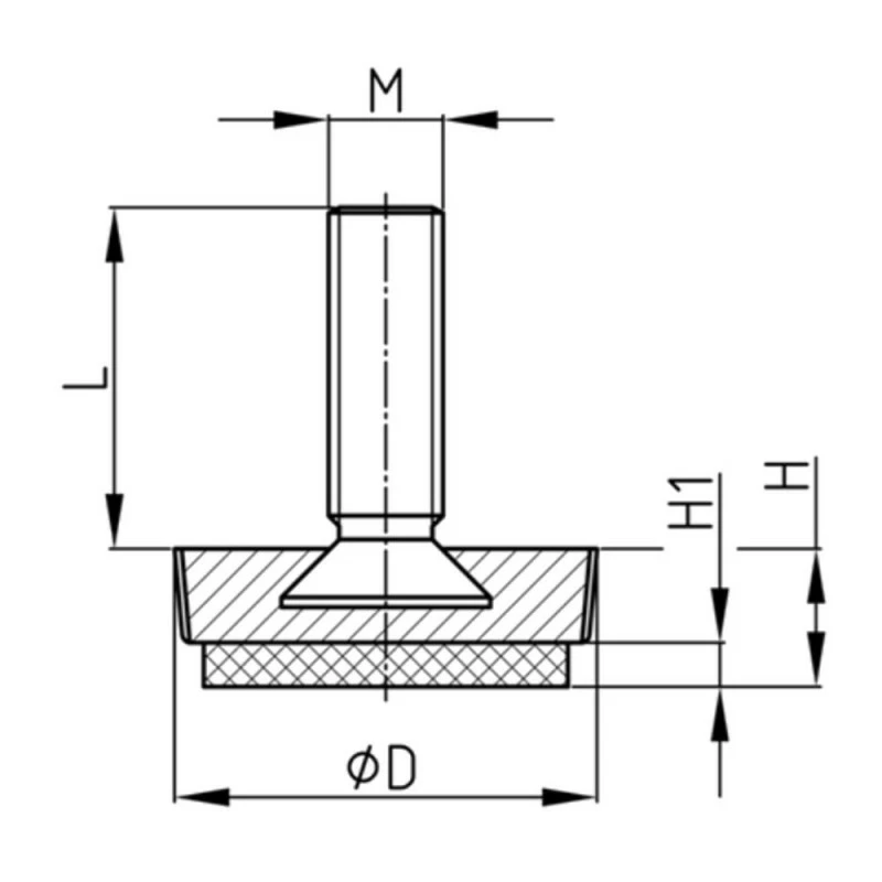 Acier Zingué (vis), Plastique (Polypropylène) Et Feutre ; 4x Vérin Vis De Réglage Avec Feutre Pied De Meuble étagère Outillage Atelier – Image 2