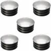5x EMBOUT DE TUBE ROND RENTRANT PLASTIQUE CHROME ARGENT CHAISE MEUBLE DECORATIF