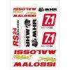 Autocollant Sticker MALOSSI RS24 MOTOR OIL MHR Planche 25x35cm Assortiment