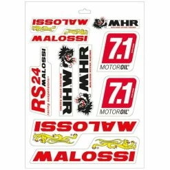 Autocollant Sticker MALOSSI RS24 MOTOR OIL MHR Planche 25x35cm Assortiment