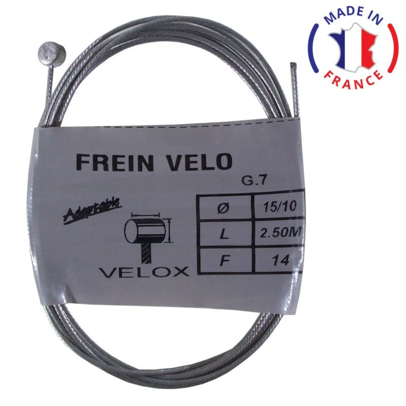 Acier Galvanisé CABLE DE FREIN ARRIERE VELOX VELO VTT UNIVERSEL ACIER 2.5m 1.5mm WEINMANN SHIMANO MAFAC