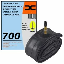 Elastomère CHAMBRE A AIR VELO 700x25C 28C (25/28-622) VALVE PRESTA 40MM ROUTE COURSE