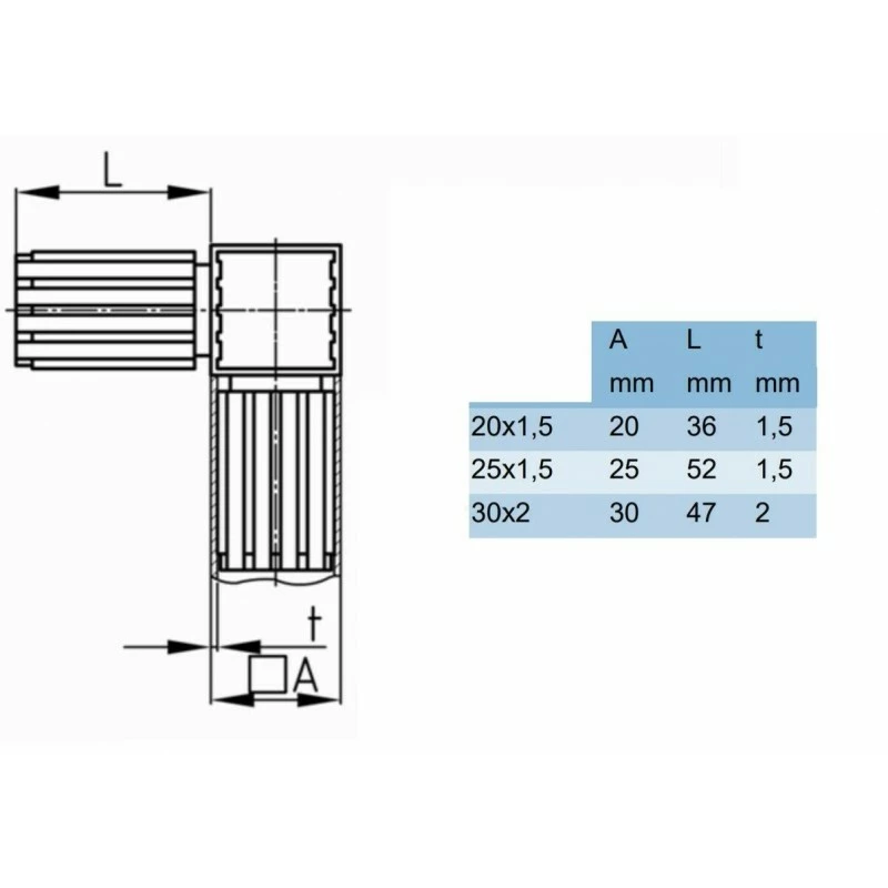 CONNECTEUR DE TUBE CARRE ANGLE 3 VOIES RACCORD PLASTIQUE 20x20 25x25 30x30 20MM 25MM 30MM RACCORD ÉTAGÈRE PROFILE – Image 2