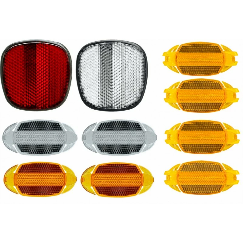 Plastique Kit Catadioptre Réflecteur Avant Arrière Dispositif Réfléchissant Roue Sécurité Vélo Cycle (10 Pcs)