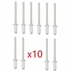 Kit De 10 Rivets Blancs Plaque D'immatriculation