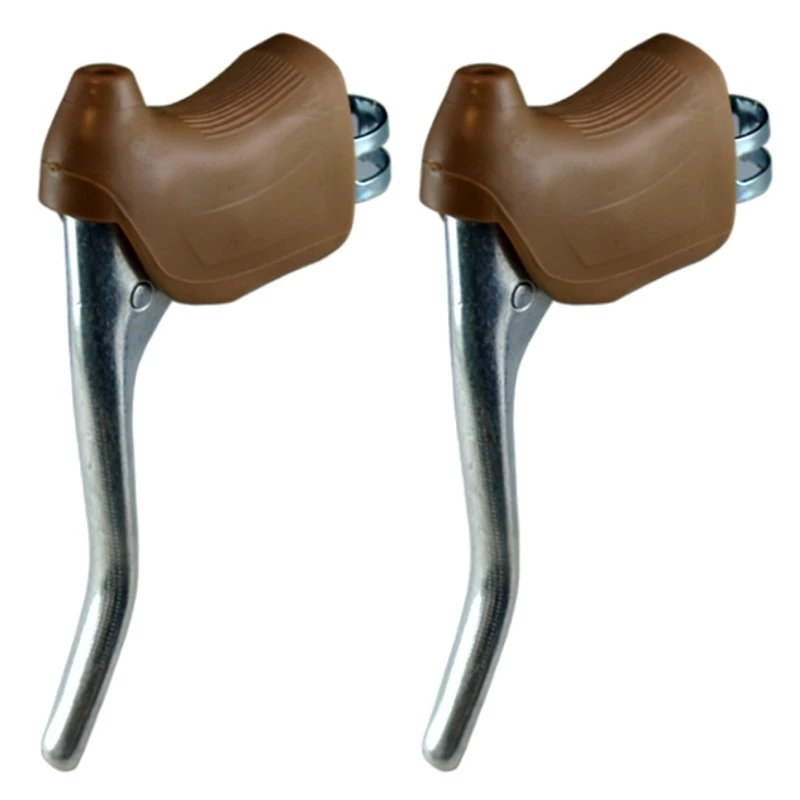 Aluminium KIT LEVIER DE FREIN ET REPOSE MAIN PAIRE COCOTTE VINTAGE VELO COURSE 22.2MM ALU – Image 2