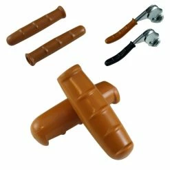 Elastomère Kit Paire De Poignées Et Couvres Leviers De Frein Vélo Vintage Marron