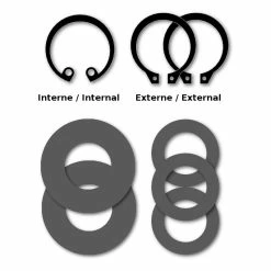 Acier Inoxydable Kit Rondelles + Clips Pédalier MBK 51