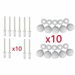 Lot De 10 Rivets + Cache Rivet Blanc Plaque D'IMMATRICULATION Voiture Auto Moto Scooter MOBYLETTE Protection Plastique Aveugle