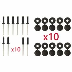 Lot De 10 Rivets + Cache Rivet Noir Plaque D'IMMATRICULATION Voiture Auto Moto Scooter MOBYLETTE Protection Plastique Aveugle