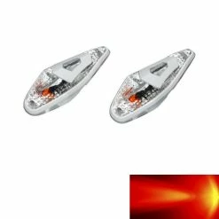 Paire De Clignotant Goutte D'eau Wing Blanc A Ampoule Orange Pour Moto Scooter