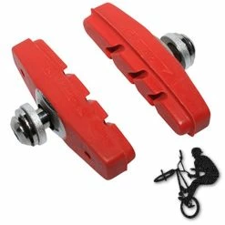 Elastomère Patins De Frein FIXIE BMX 50mm Rouge (paire)