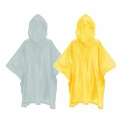 Polyester Poncho Avec Capuche Junior Enfant Vélo Randonnée Protection Pluie Intempéries (2 Pcs)