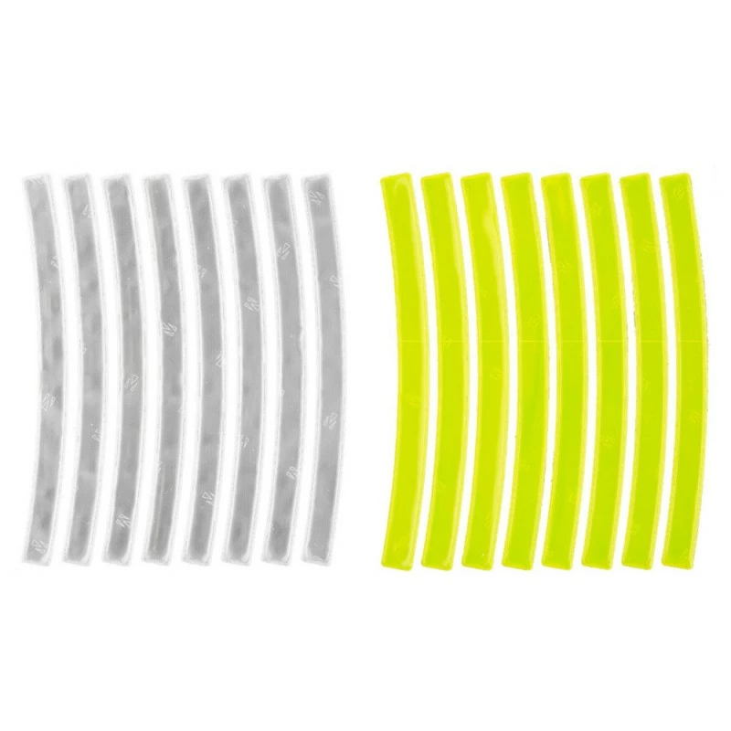 Plastique Stickers Bande Réfléchissant Vélo Cycle Randonnée Course à Pied (16 Pièces)